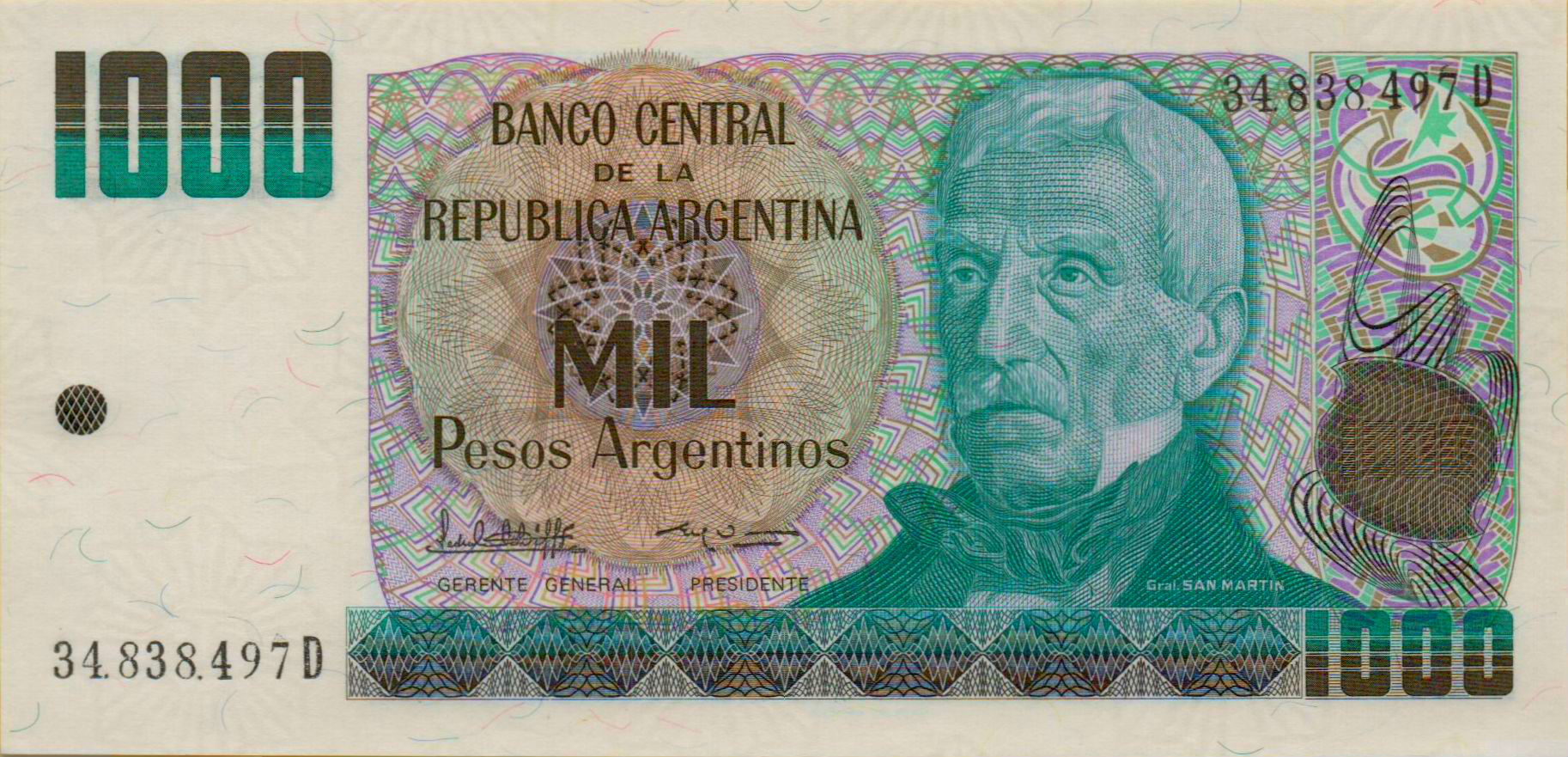 Argentina 1000 1983 UNC P-317/b